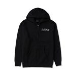 Floral Note Zip Up Black Hoodie