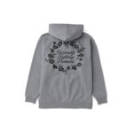 Floral Note Zip Up Grey Heather Hoodie
